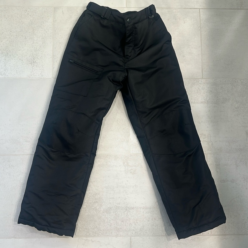 Black Swiss tech snow pants for kids in size L